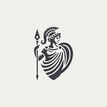 Elegant athena goddess logo