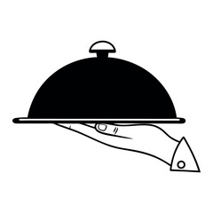 Fototapeta premium restaurant cloche icon on white background