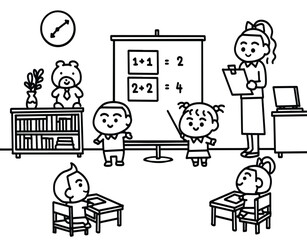 Children presenting at classroom.