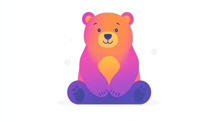 Fototapeta premium Playful cartoon bear illustration digital art whimsical design bright colors fun concept