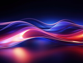 Obraz premium Unbelievable Abstract creative modern ultra wide background. Neon glowing twisted cosmic lines
