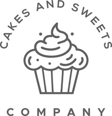  Bakery Design Elements on White Background, Bakery Design Elements with White Theme, cake logo design, Sweet logo design