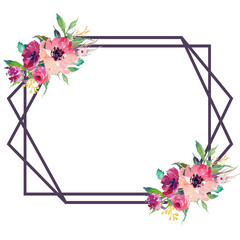 watercolor floral frame PNG