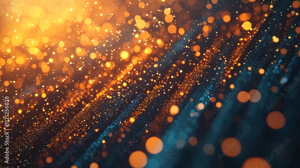 Aufkleber a vibrant display of shimmering golden particles against a dark background, creating a magical, ethe
