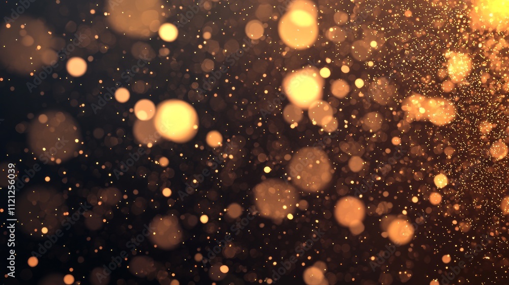 Aufkleber a mesmerizing display of golden particles shimmering against a dark background, creating a dreamy, e
