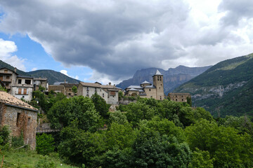 rural village in the mountains. Torla, Huesca, Spain