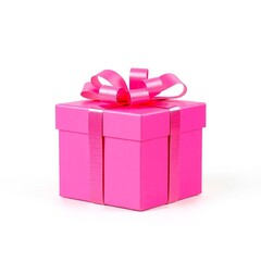 Fototapeta premium pink gift box with ribbon
