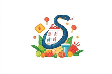 Fototapeta premium Chinese New Year Festival CelebrationTraditional Customs and Vibrant Traditions in a Festive Environment