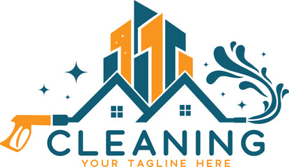 Fototapeta premium Professional cleaning identity,Cleaning Service Logo vector, Cleaning company branding