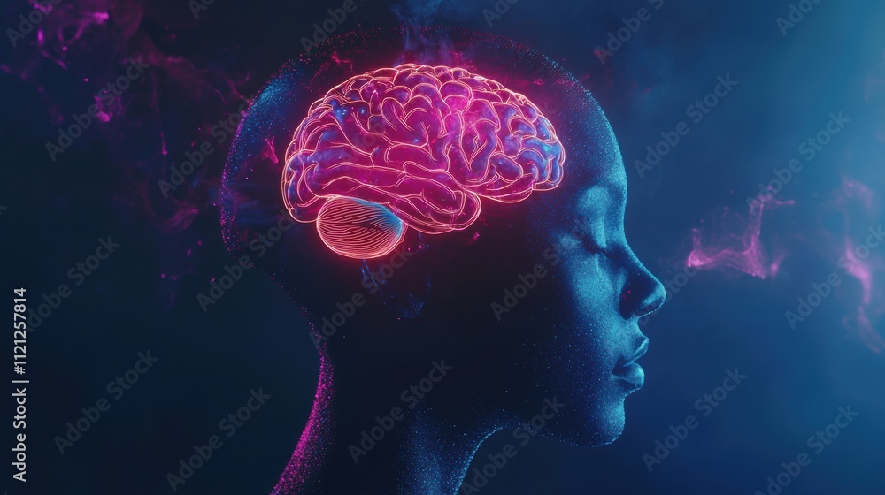 Poster cognitive connections in abstract environments brain visualization through digital art