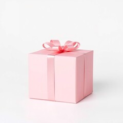 Obraz premium pink gift box with ribbon