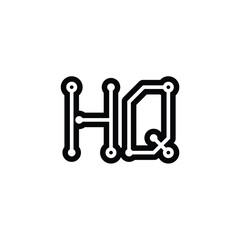 HQ monogram logo design letter text name symbol monochrome logotype alphabet character simple logo