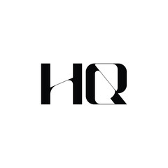 HQ monogram logo design letter text name symbol monochrome logotype alphabet character simple logo
