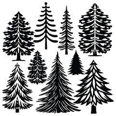 Christmas gift silhouettes on tree design.