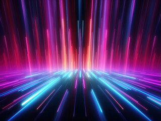 Unbelievable abstract blue background with neon rays