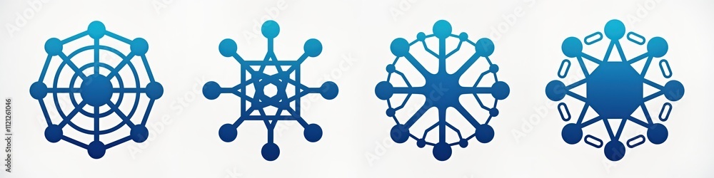 Poster abstract graphic design showing interconnected nodes forming complex network. illustration suggests 