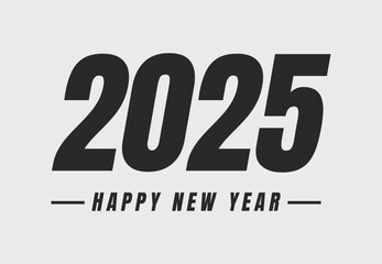 Happy new year 2025 design logo text vector illustration new year celebration concept