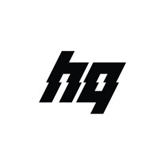 HQ monogram logo design letter text name symbol monochrome logotype alphabet character simple logo