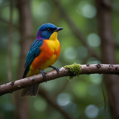 Obraz premium colorful bird sits on a branch