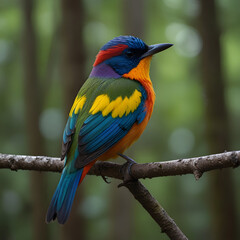 Obraz premium colorful bird sits on a branch