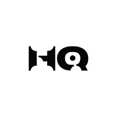 HQ monogram logo design letter text name symbol monochrome logotype alphabet character simple logo