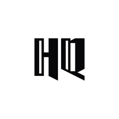 HQ monogram logo design letter text name symbol monochrome logotype alphabet character simple logo