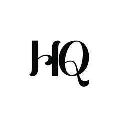 HQ monogram logo design letter text name symbol monochrome logotype alphabet character simple logo