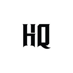 HQ monogram logo design letter text name symbol monochrome logotype alphabet character simple logo