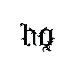 HQ monogram logo design letter text name symbol monochrome logotype alphabet character simple logo