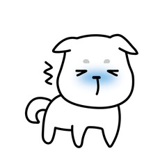 怯えているはなさかじいさんに出てくる犬（シロ）