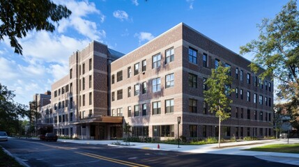 Brick Building Architectural Design: Modern Campus Structure