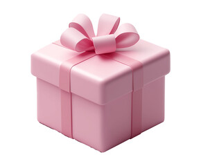 Naklejka premium pink gift box with ribbon