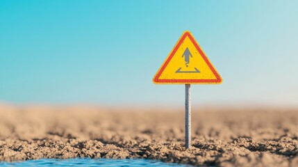 A warning sign saying water scarcity zone ahead.