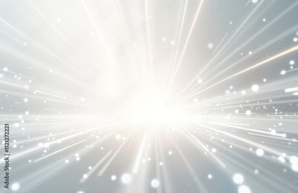 Poster abstract bright light design with radiating beams. glowing effect with many small white dots. modern