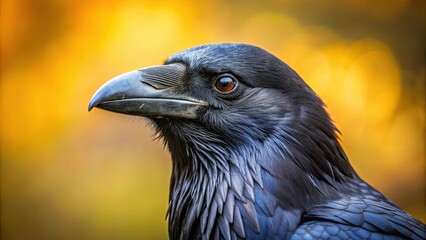 Close up of a majestic black Raven bird, Raven, close up, bird, black, feathers, wildlife, nature, beak, plumage, dark
