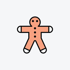 gingerbread man cookie icon