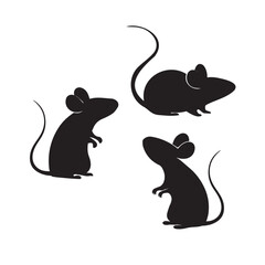 Silhouette mouse  vector illustration