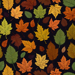 Fototapeta premium Autumn season leafs plant scene