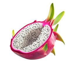 Vibrant Dragon Fruit: A Close-Up View of the Exotic Fruit's Unique Flesh and Colorful Exterior
