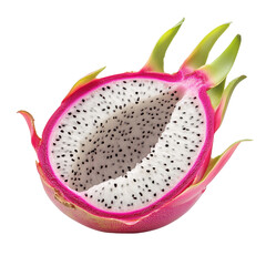 Stunningly Vibrant Dragon Fruit Halved Revealing Its Unique Interior and Texture