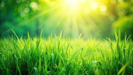 Vibrant green grass in a meadow, nature, fresh, spring, field, outdoor, environment, lush, growth, summer, vibrant, landscape