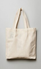 Beige Cotton Tote Bag on Neutral Background