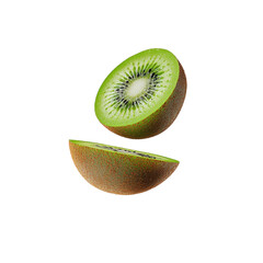Vibrant Fresh Kiwi Slices Showcasing Their Bright Green Flesh and Textural Detail