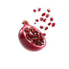 Vibrant and Juicy Pomegranate with Seeds Displayed on a Bright Background