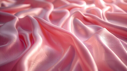 A piece of lightweight chiffon fabric in a pastel pink, gently gathered to show its airy and translucent quality