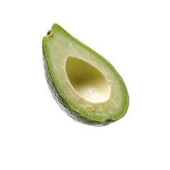Close-up View of a Freshly Cut Avocado Showing the Creamy Texture and Seed in Detail