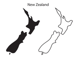 New Zealand map vector illustration, scribble sketch Republic New Zealand map, New Zealand map silhouette, New Zealand country
