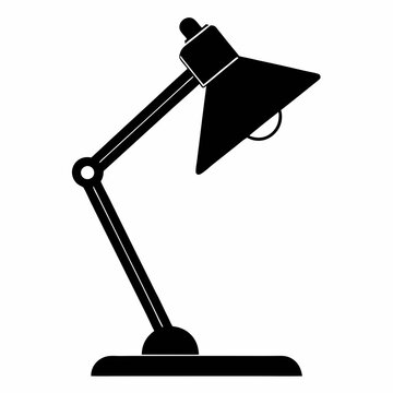 recommend clip art: Study Lamp silhouette black vector illustration and white background