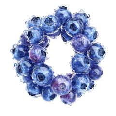 Vibrant Blueberry Wreath with Dew Drops Showcasing Nature's Fresh Delights