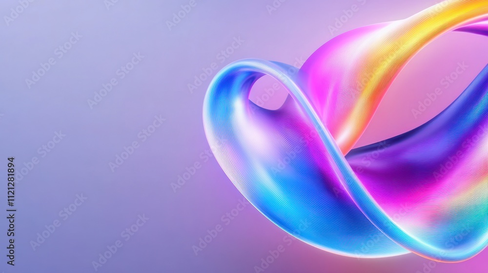 Poster abstract flowing shapes in vibrant colors on a soft gradient background.